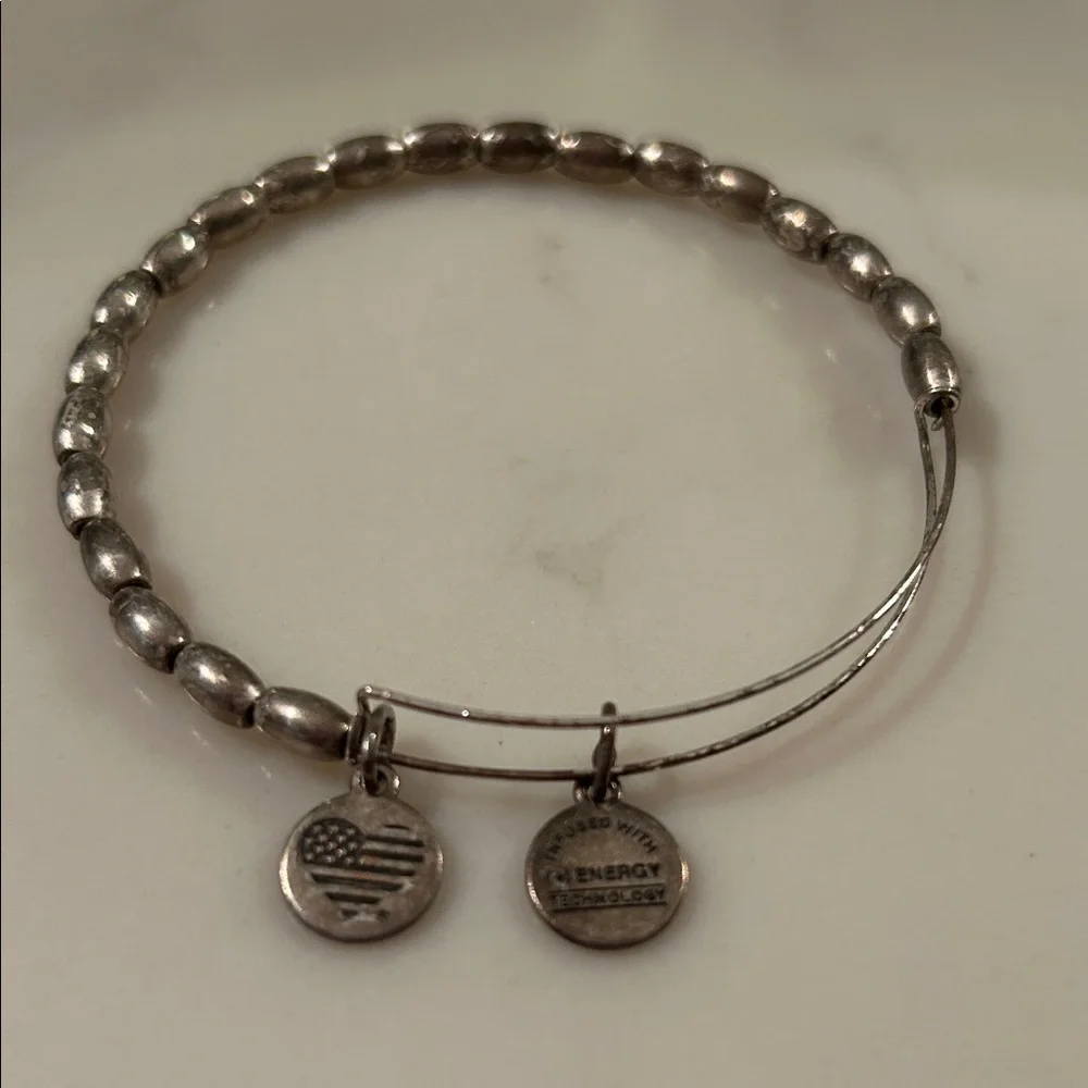 Alex and ani Silver Beaded Bracelet with Charms